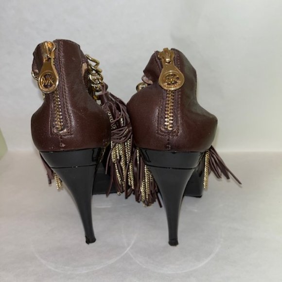 Michael Kor Brown /Gold Fringe Sandal Size 7 - Picture 3 of 4